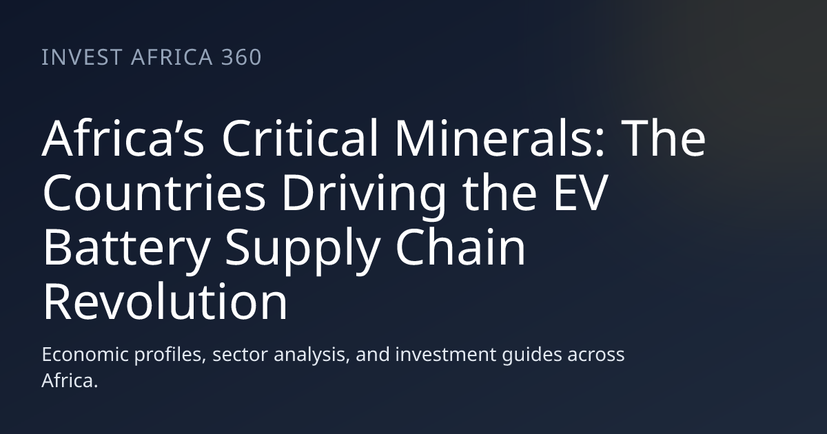 Africa’s Critical Minerals: The Countries Driving the EV Battery Supply ...